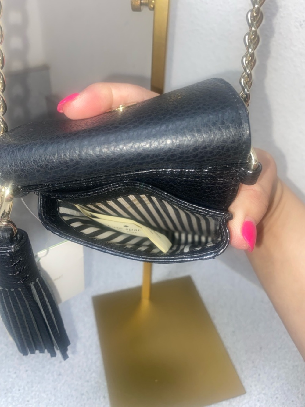 Kate Spade Black North-South Crossbody Phone Purse NWT - Picture 9 of 13